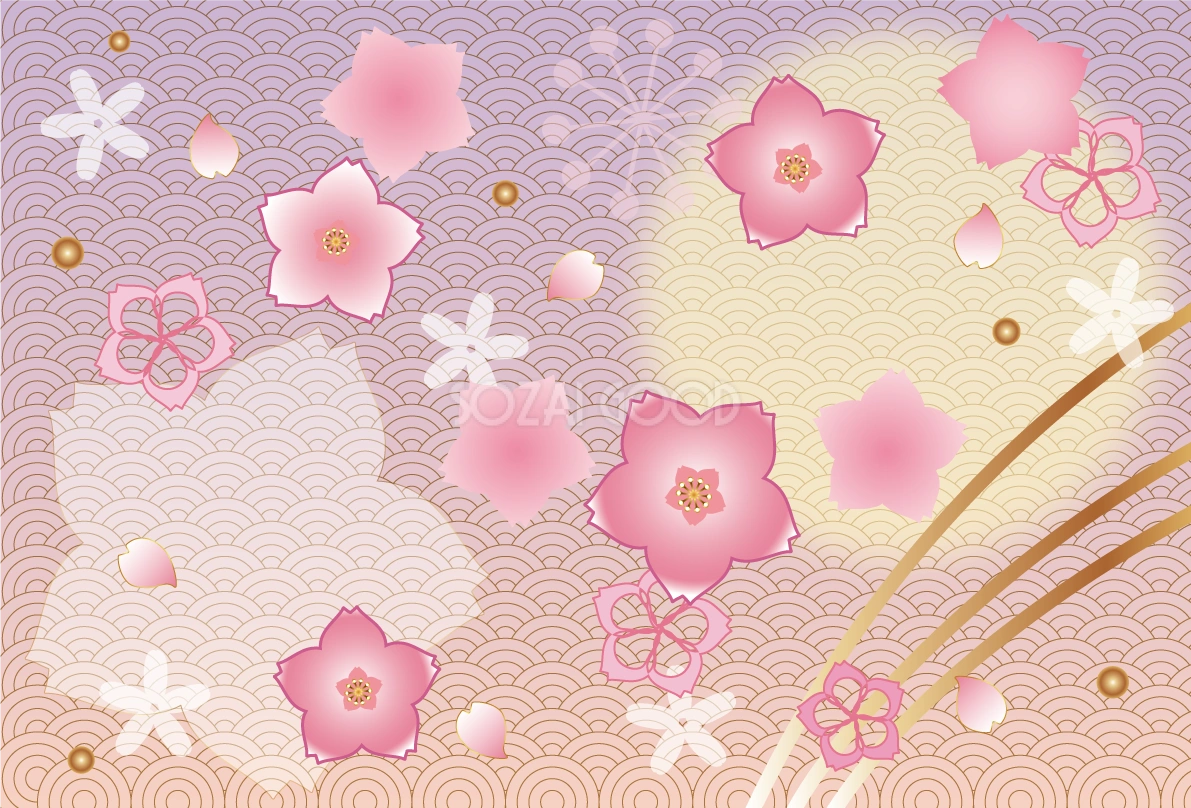和風柄 桜 背景イラスト無料 フリー88654