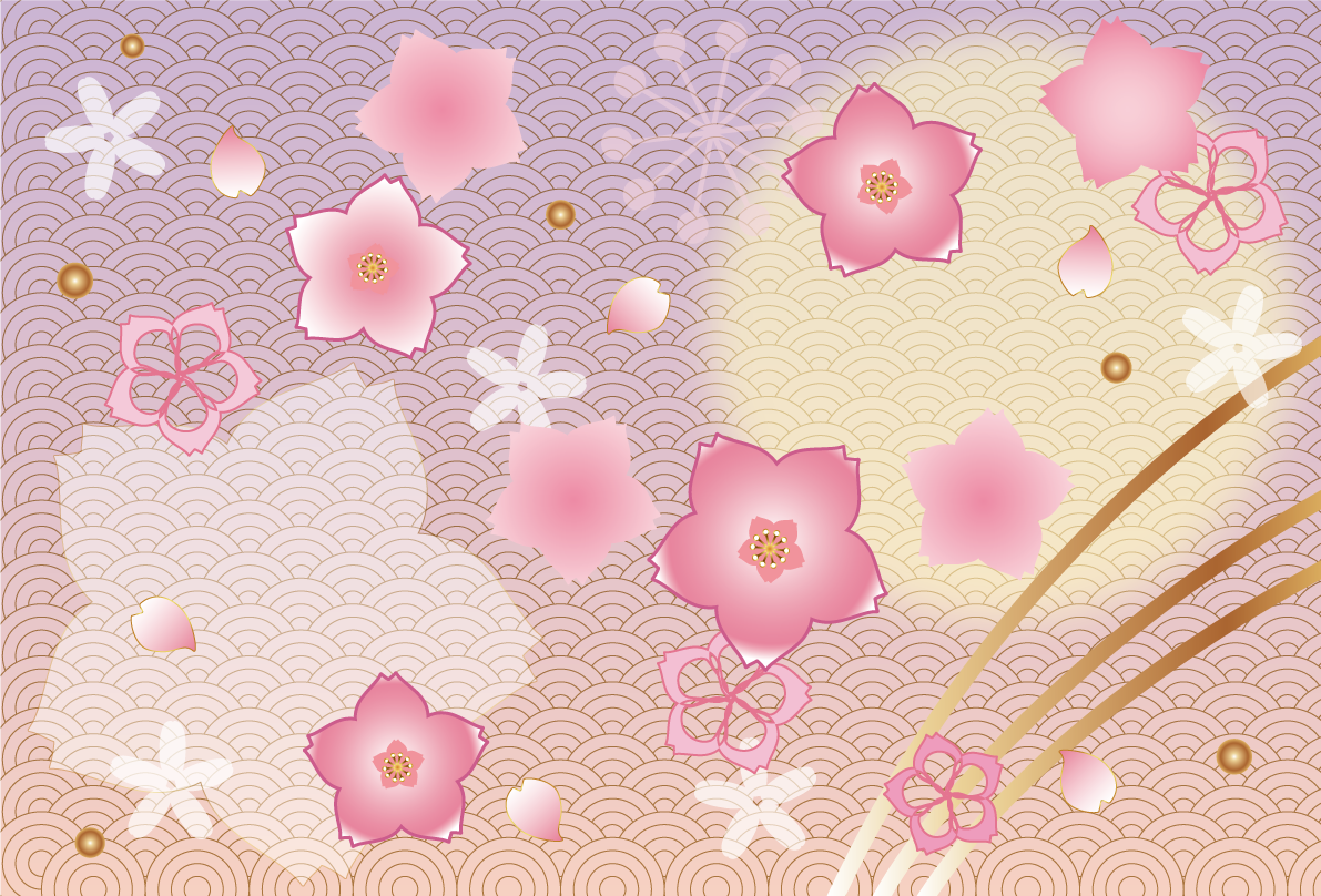 和風柄 桜 背景イラスト無料 フリー88654に写真・文字を入れる