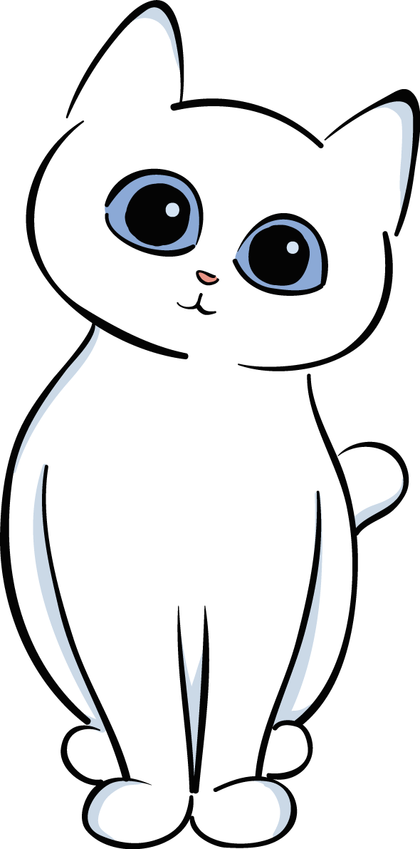 かわいい白猫イラスト おすわり 無料 フリー88662に写真・文字を入れる