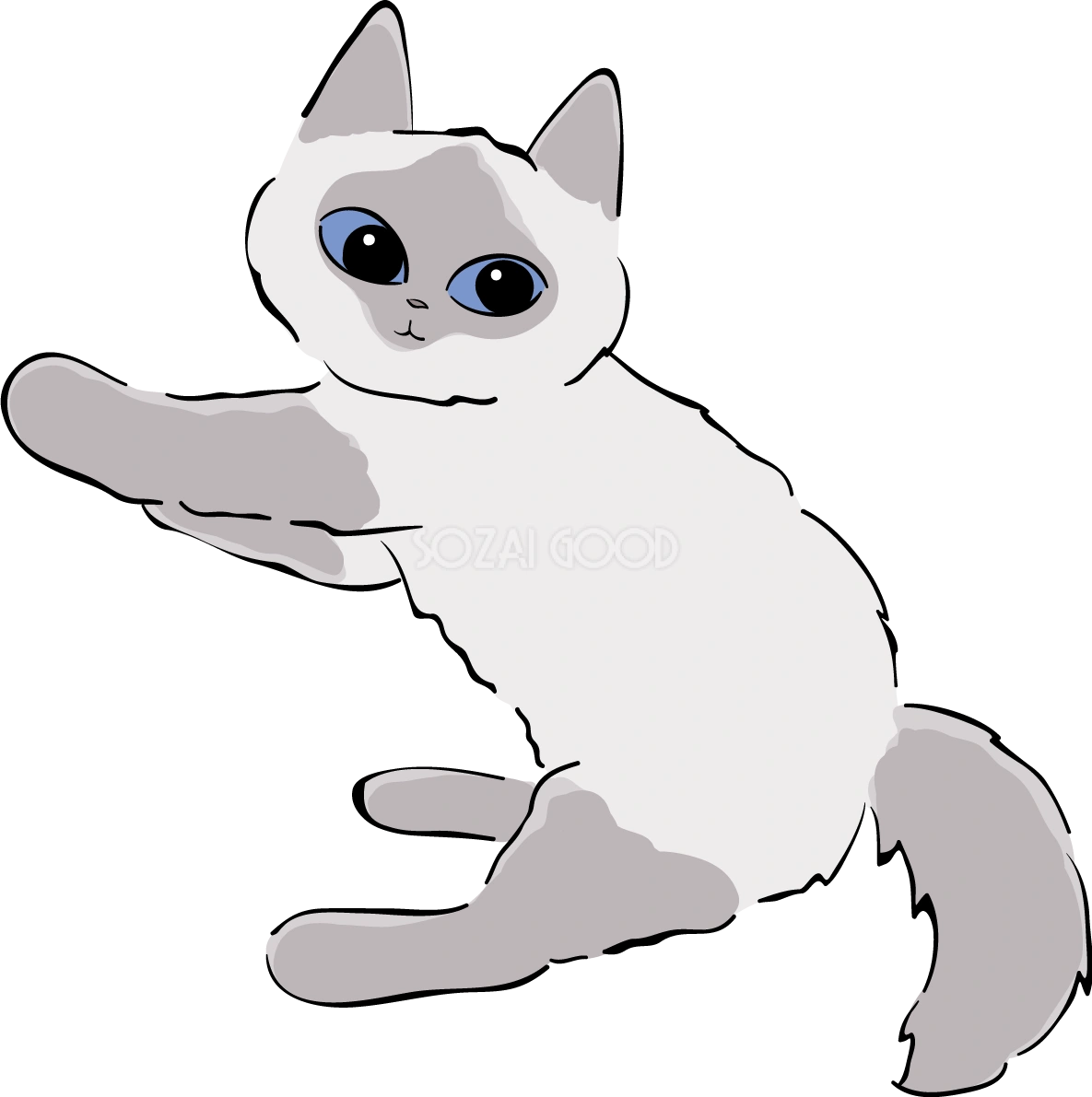 かわいいシャム猫イラスト くつろぎ 無料 フリー88666