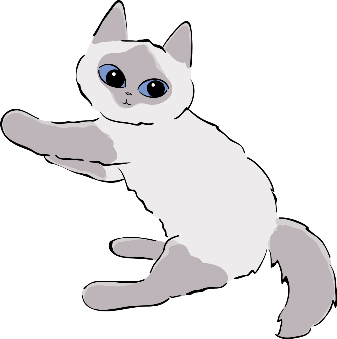 かわいいシャム猫イラスト くつろぎ 無料 フリー88666に写真・文字を入れる