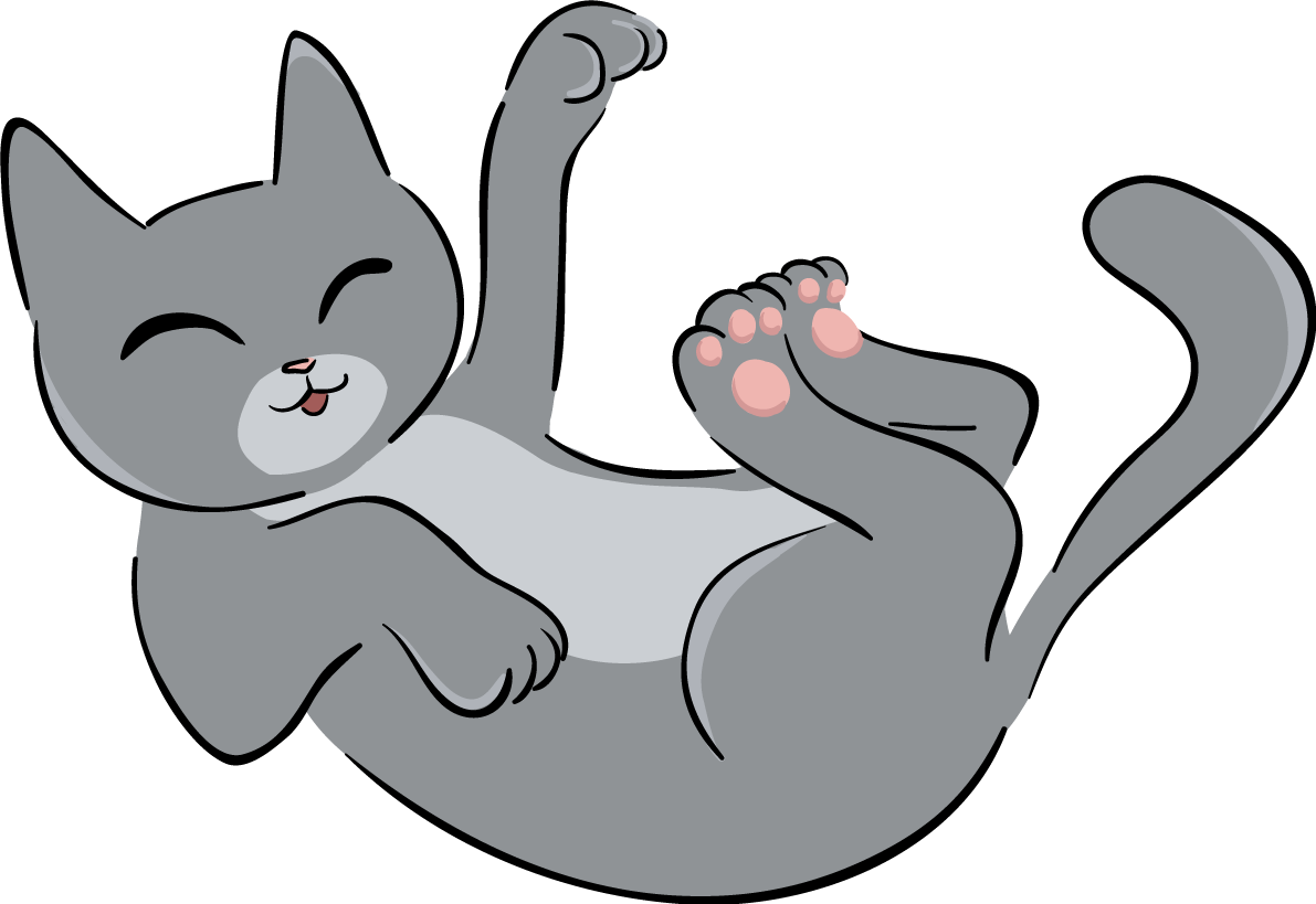かわいいグレー猫イラスト じゃれる 無料 フリー88672に写真・文字を入れる