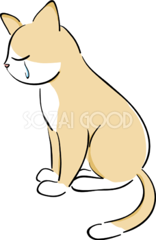 かわいい猫イラスト 泣く 無料 フリー88680