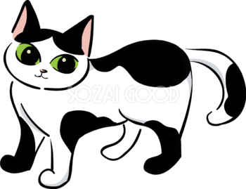 かわいい猫イラスト 黒ブチ 無料 フリー88686