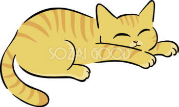 かわいい猫イラスト 寝てる 無料 フリー88692