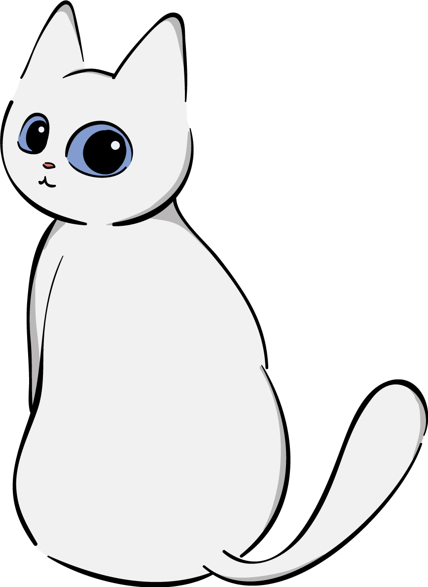 かわいい猫イラスト 振り向く 無料 フリー88694に写真・文字を入れる