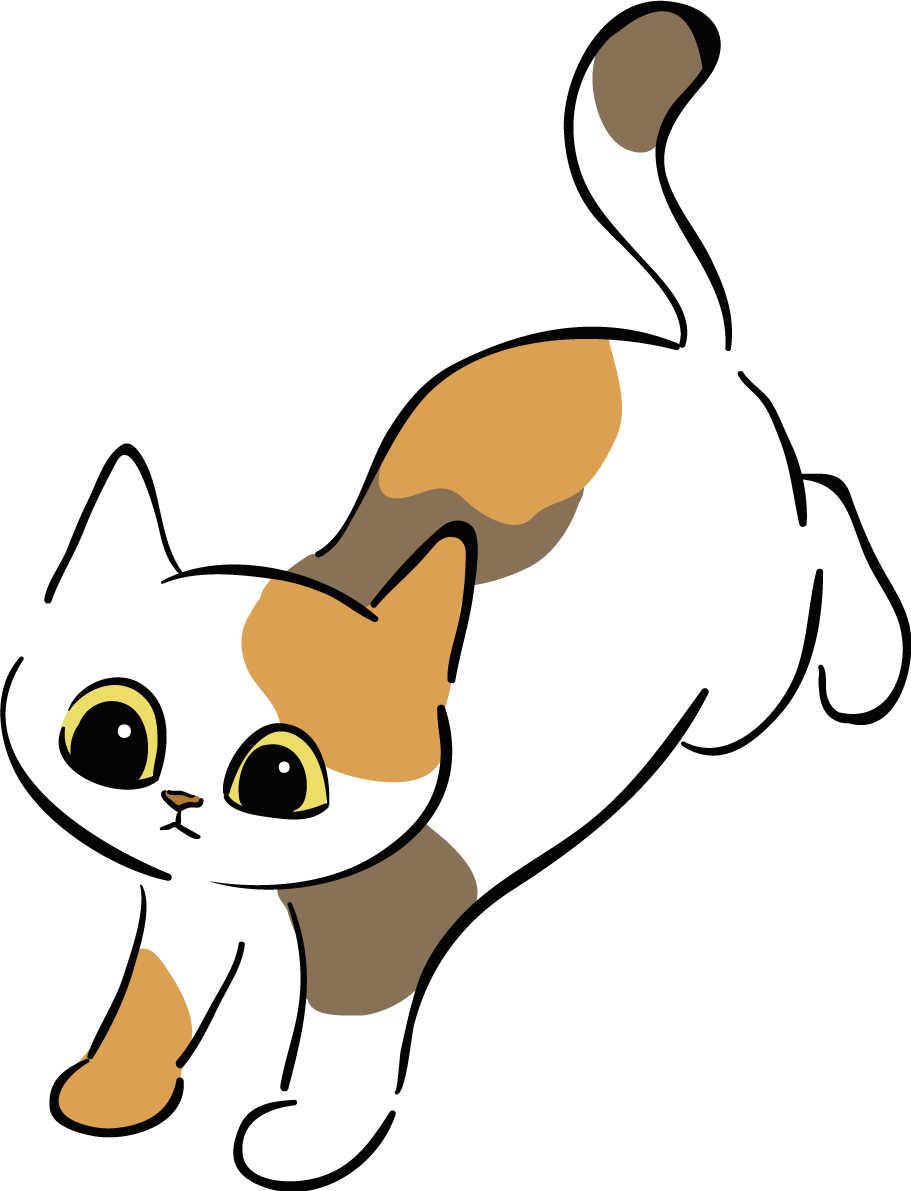 かわいい猫イラスト 着地 無料 フリー88699に写真・文字を入れる