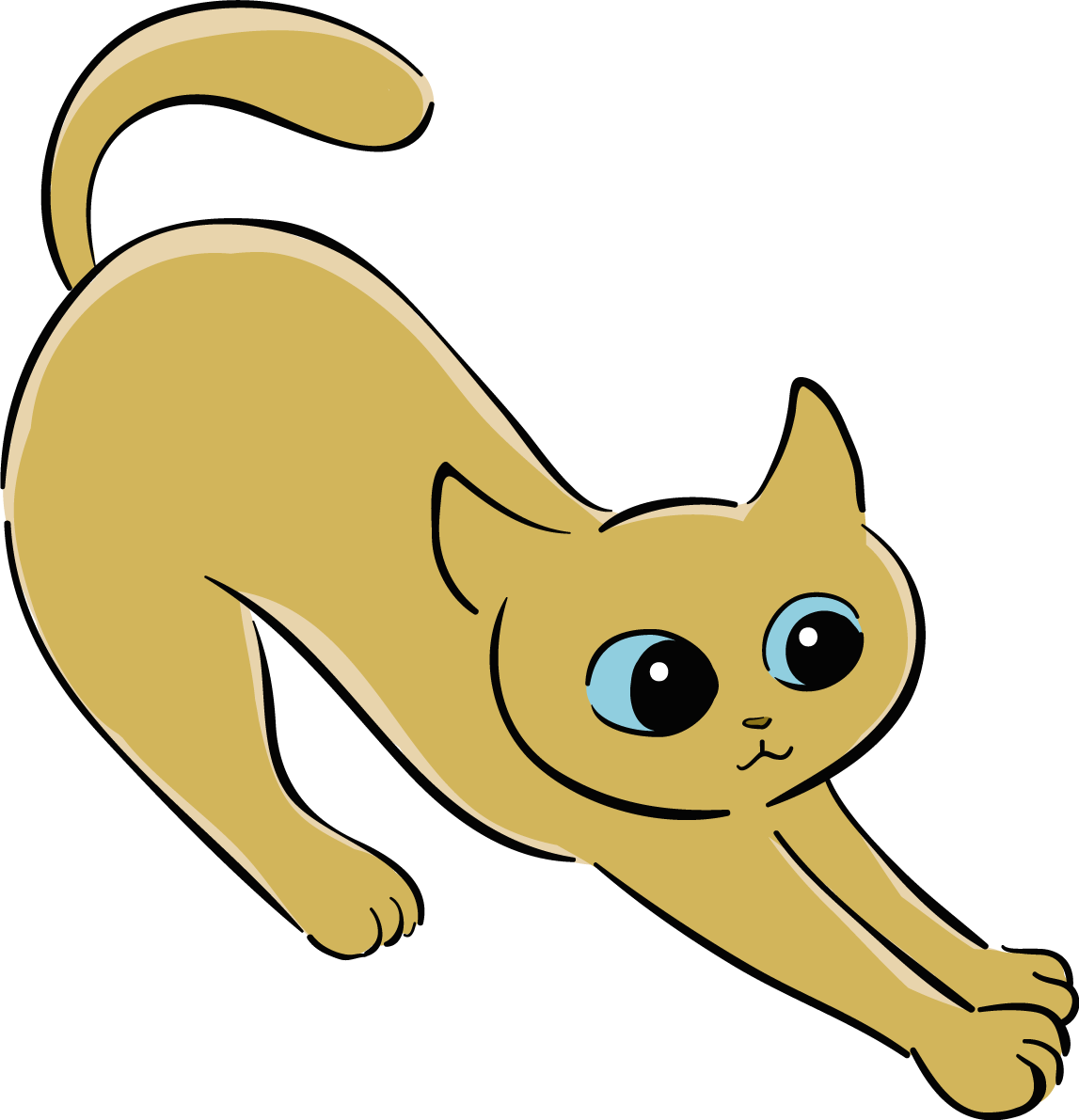 かわいい猫イラスト 背伸び 無料 フリー88704に写真・文字を入れる