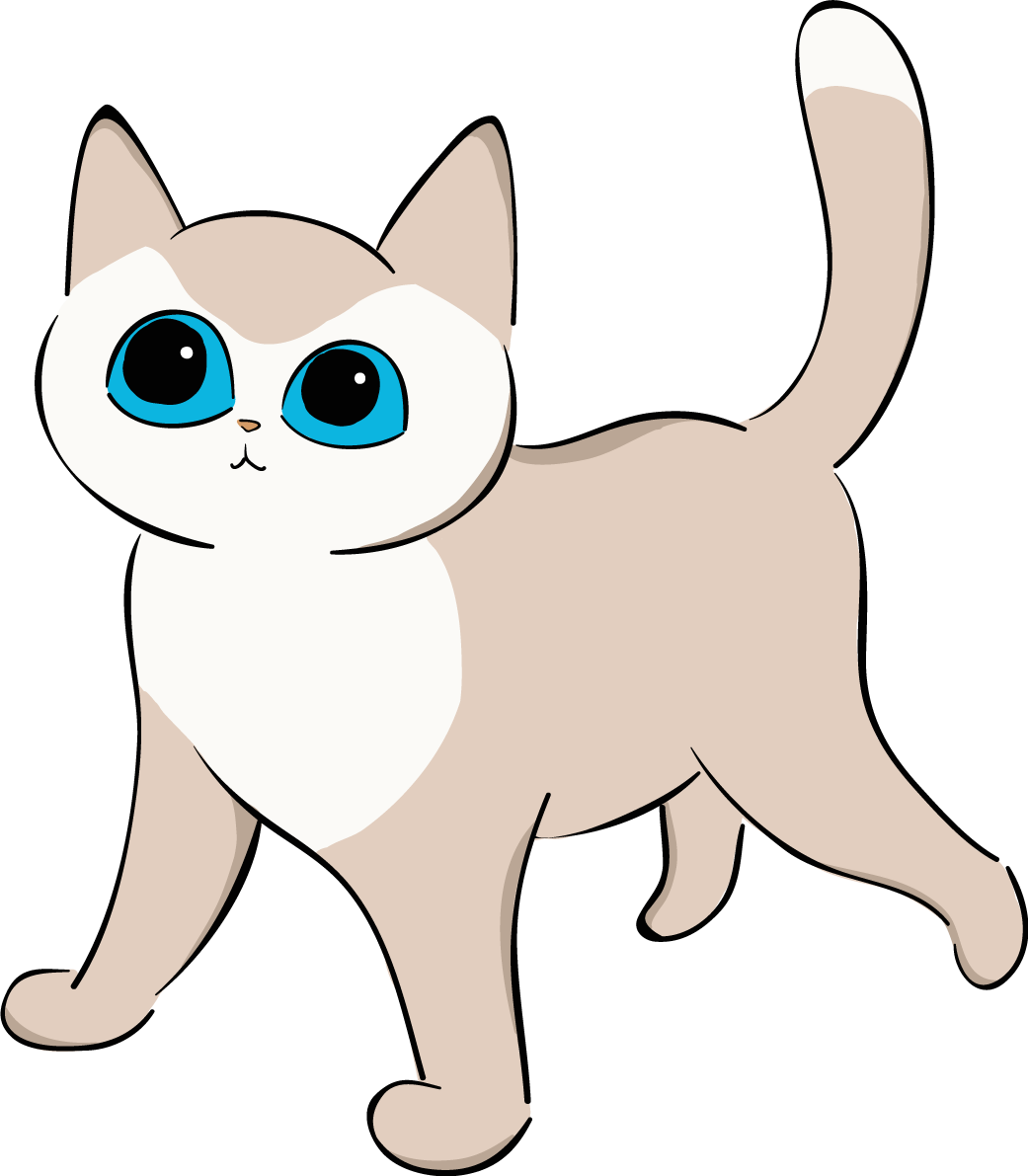 かわいい猫イラスト 歩く 無料 フリー88706に写真・文字を入れる