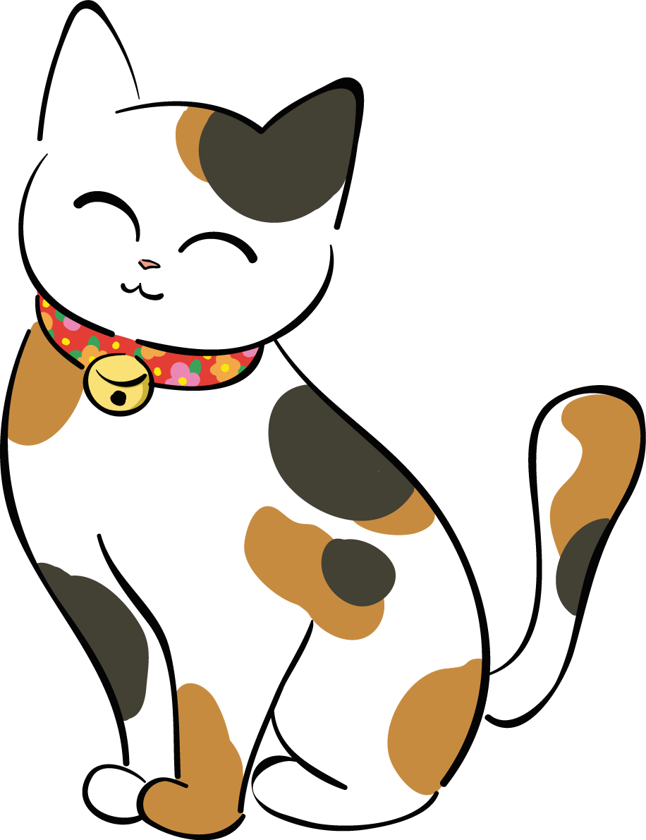 かわいい三毛猫イラスト 和風 無料 フリー88708に写真・文字を入れる