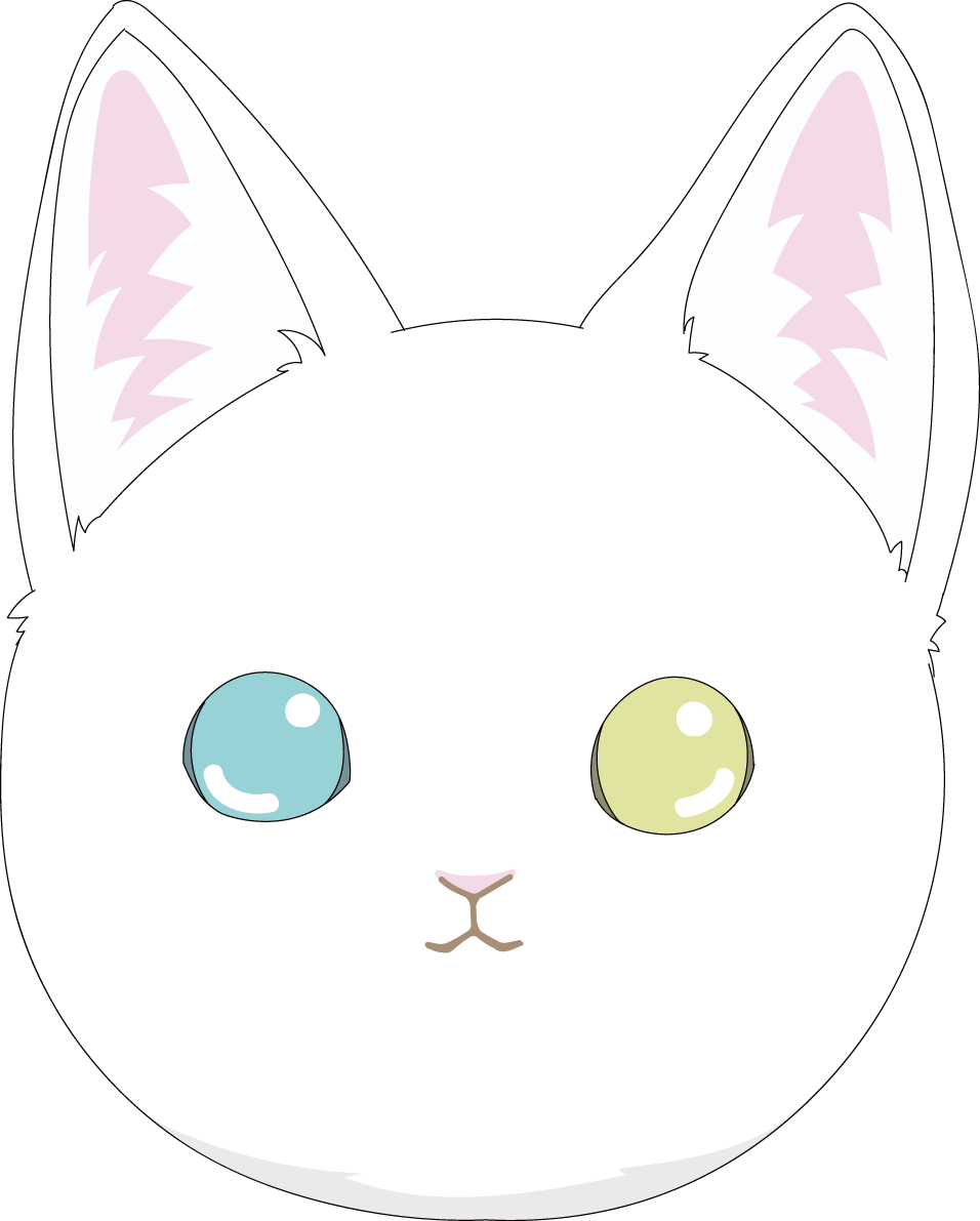 オッドアイ かわいい猫イラスト無料 フリー88713に写真・文字を入れる