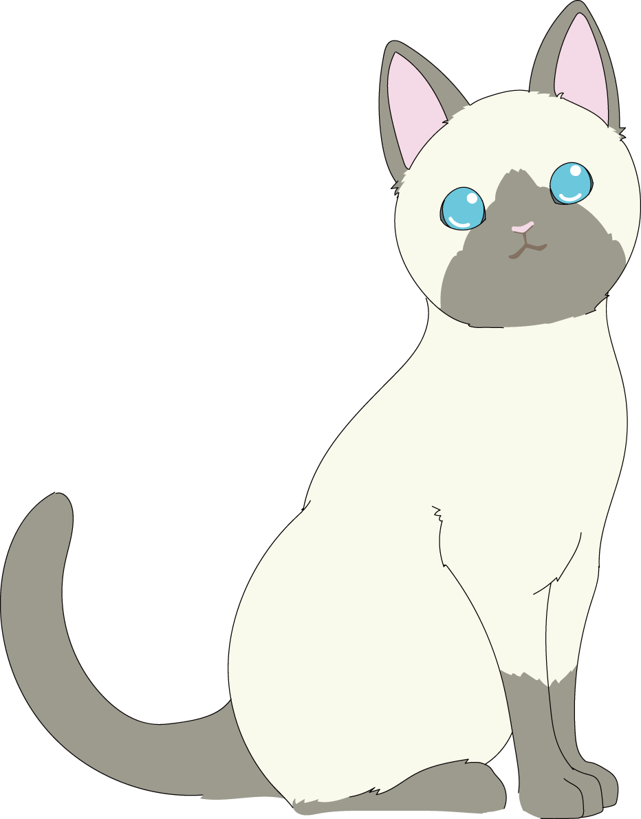 シャム猫 かわいいイラスト無料 フリー88717に写真・文字を入れる