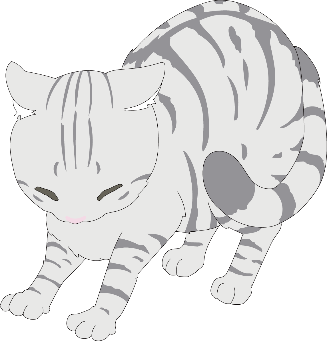 ふみふみ かわいいグレートラ猫イラスト無料 フリー88722に写真・文字を入れる