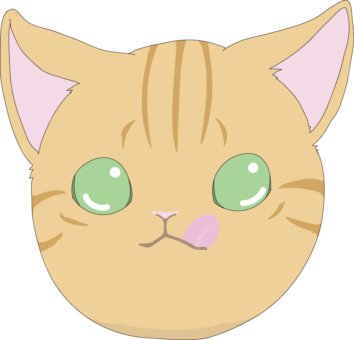 ペロリ かわいい猫イラスト無料 フリー88724に写真・文字を入れる
