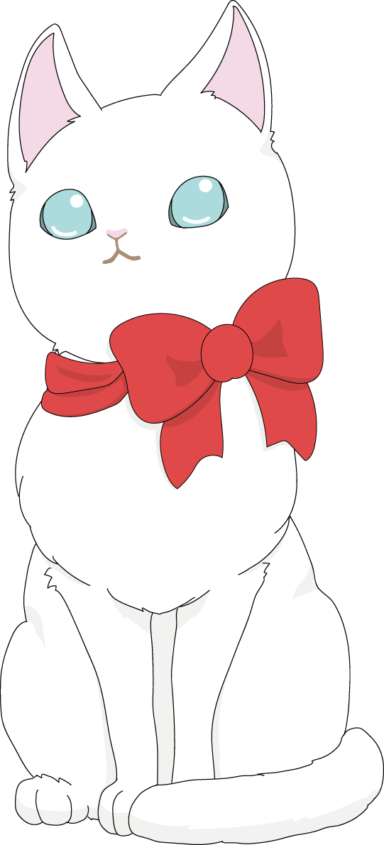 リボン かわいい猫イラスト無料 フリー88726に写真・文字を入れる