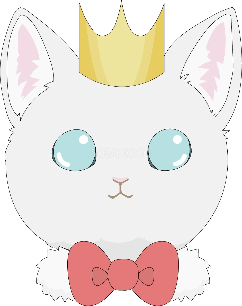 王冠 かわいい猫イラスト無料 フリー88728