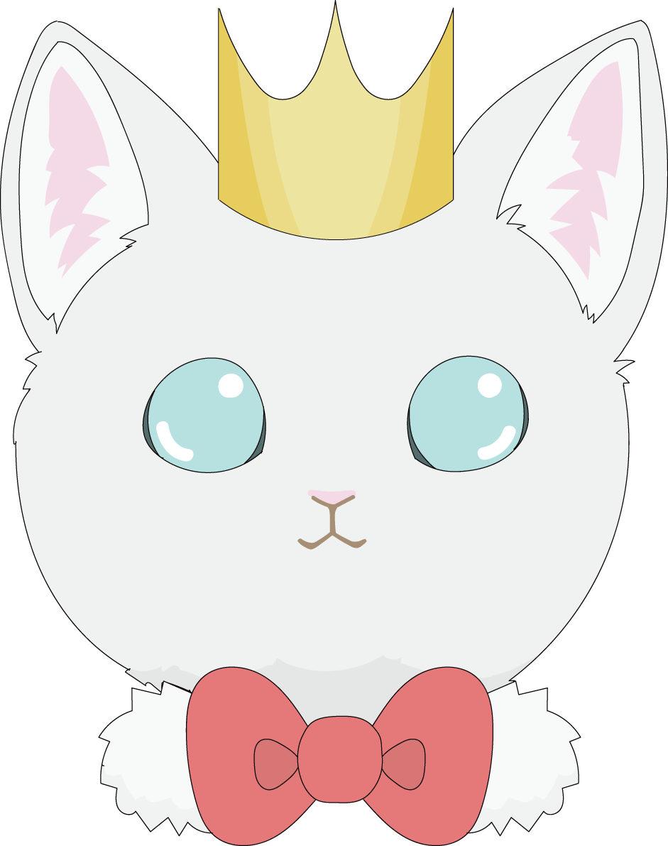 王冠 かわいい猫イラスト無料 フリー88728に写真・文字を入れる