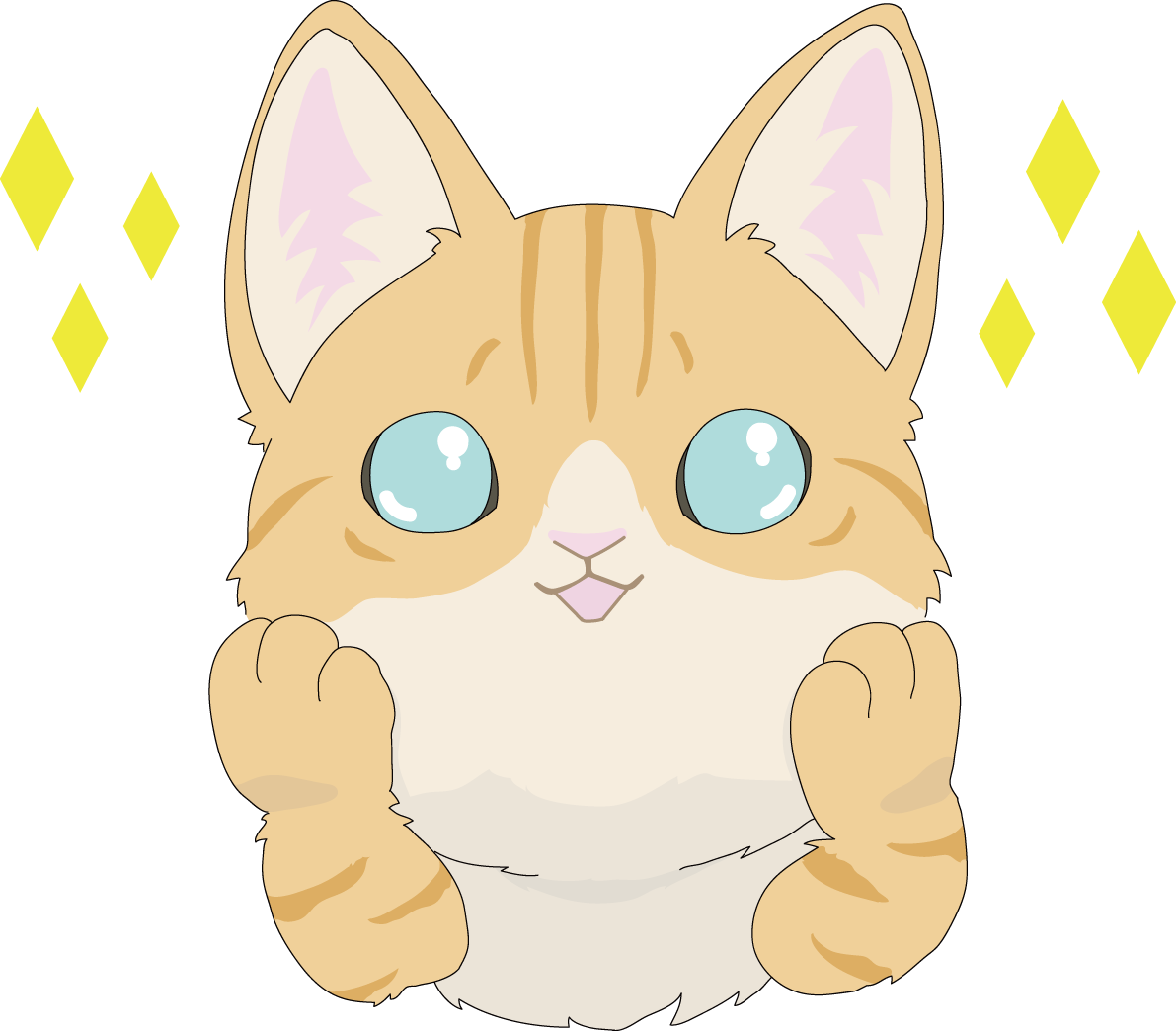 嬉しい かわいい猫イラスト無料 フリー88730に写真・文字を入れる