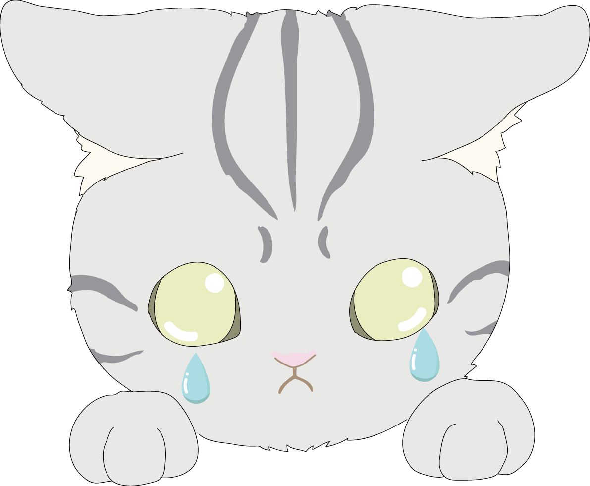 泣く かわいい猫イラスト無料 フリー88731に写真・文字を入れる