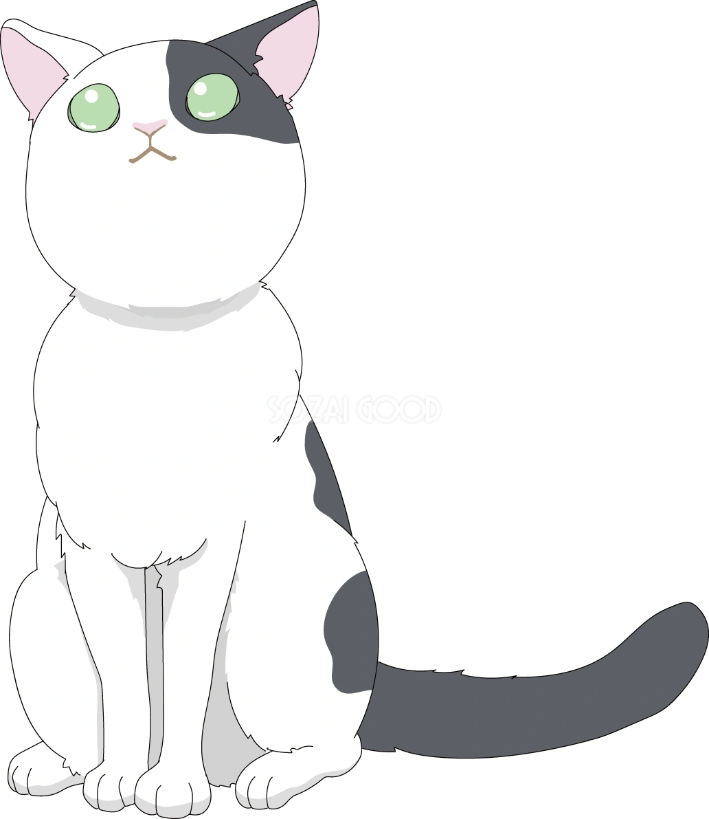 見上る かわいい猫イラスト無料 フリー88735 | 素材Good