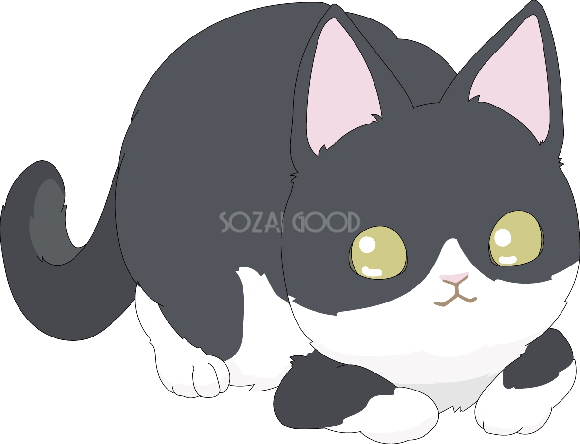 狙っている かわいい猫イラスト無料 フリー88743
