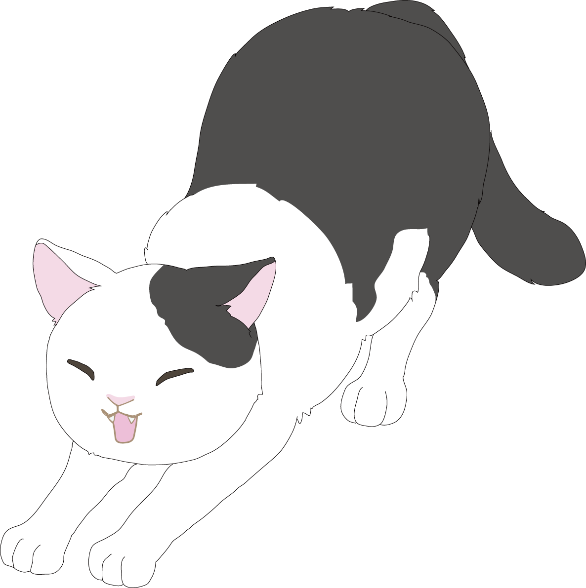 背伸び かわいい猫イラスト無料 フリー88752に写真・文字を入れる