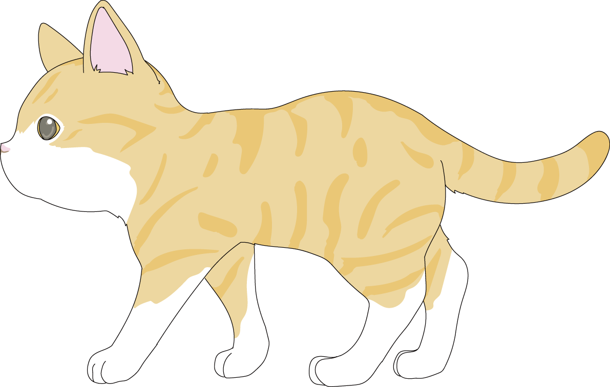 歩く かわいい猫イラスト無料 フリー88753に写真・文字を入れる