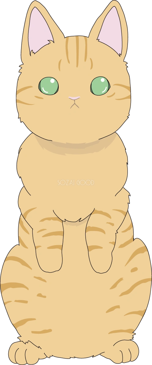 立ち上がる かわいい猫イラスト無料 フリー88756