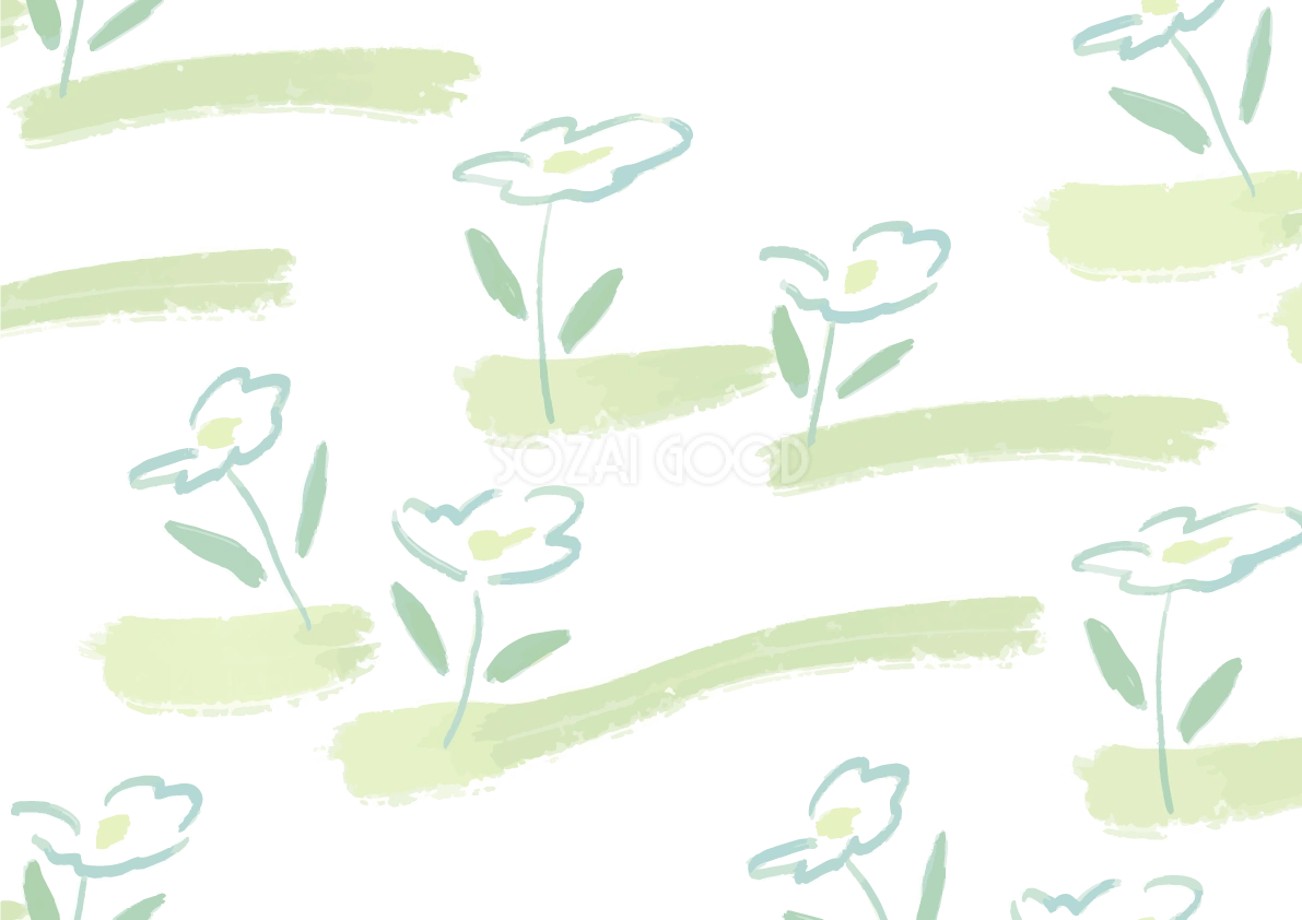 おしゃれシンプル青いお花 ボタニカル 背景イラスト無料 フリー88767