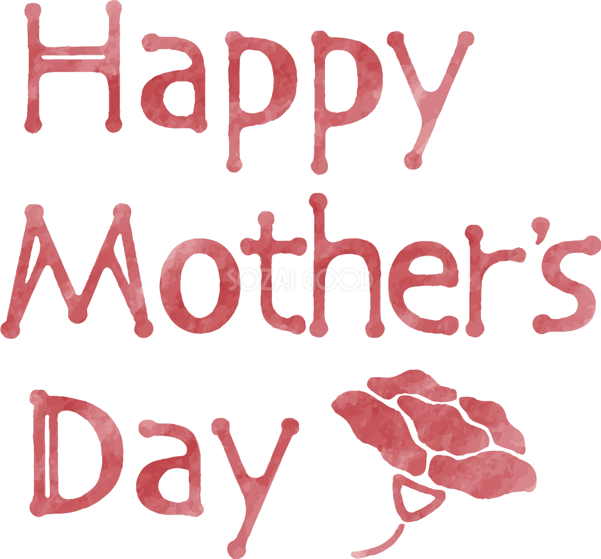 母の日 カーネーション ロゴ(文字) Happy Mother's Day おしゃれ イラスト無料 フリー88854