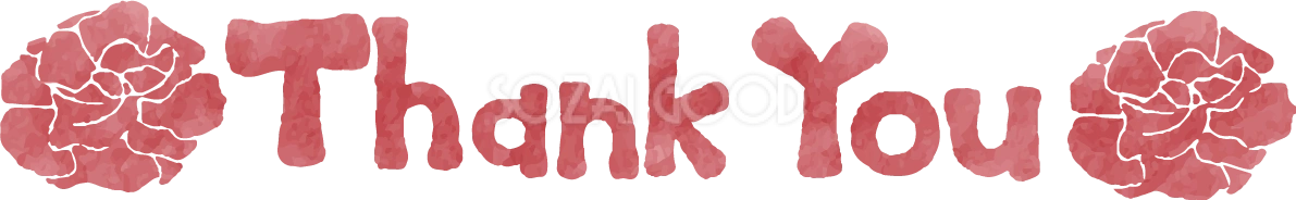 母の日 カーネーション ロゴ(文字) thank you かわいい イラスト無料 フリー88861