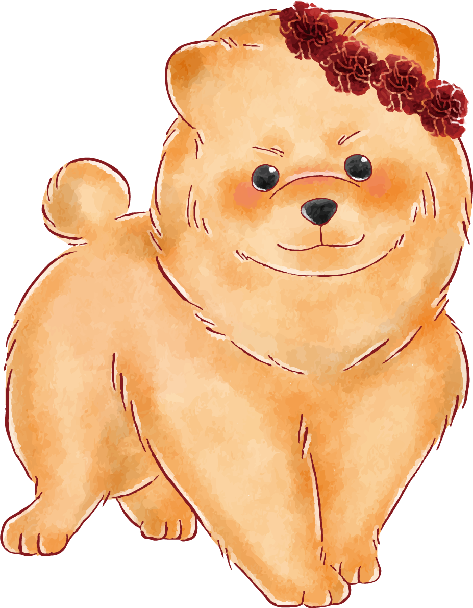 母の日 カーネーション 犬 かわいい イラスト無料 フリー88879に写真・文字を入れる