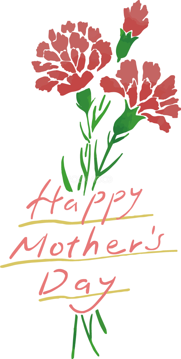 母の日カーネーションロゴ（文字）HappyMother'sDayおしゃれイラスト無料 フリー88914