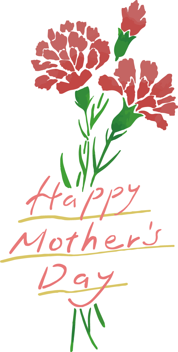 母の日カーネーションロゴ（文字）HappyMother'sDayおしゃれイラスト無料 フリー88914に写真・文字を入れる