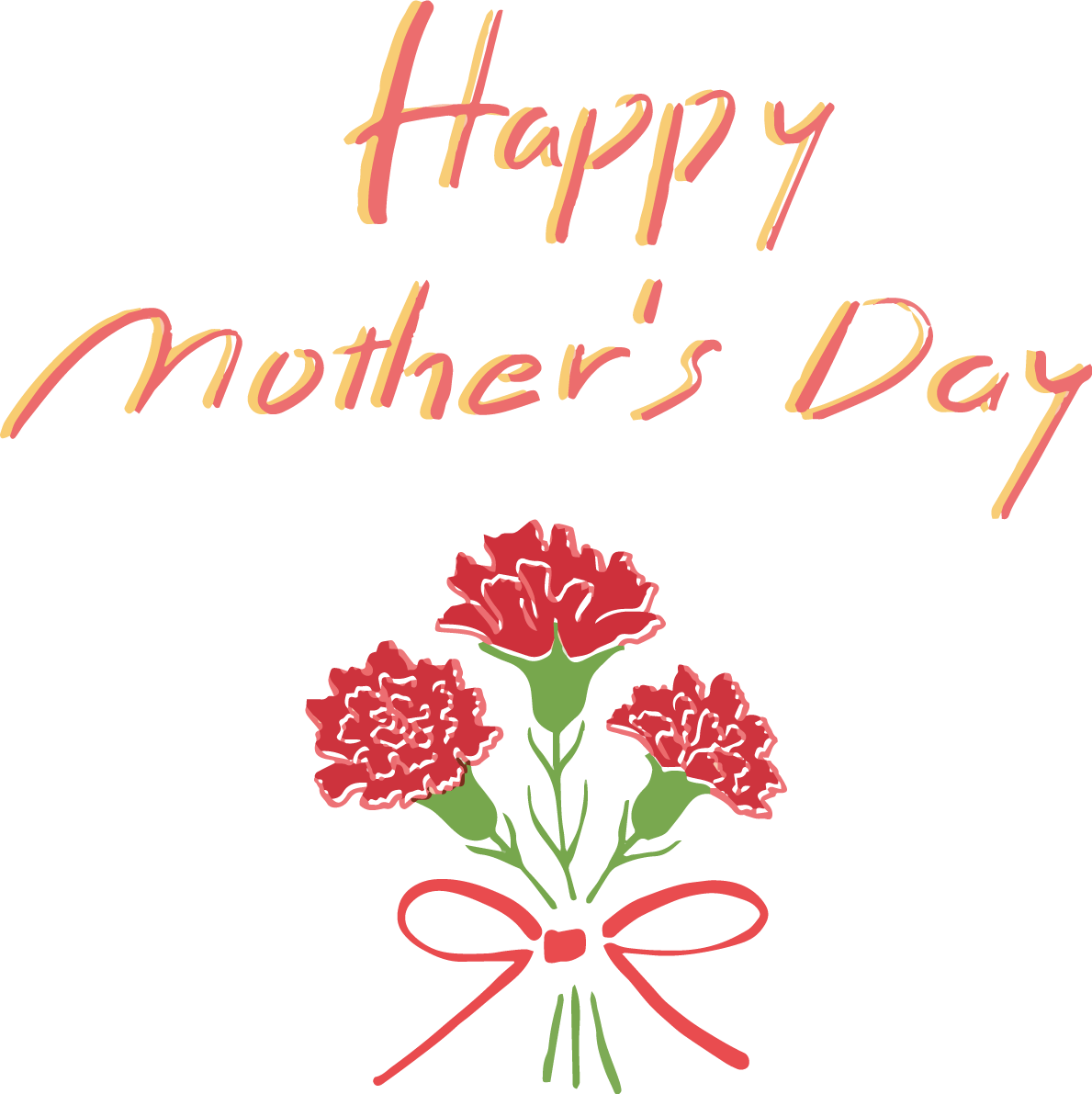 母の日カーネーションロゴ（文字）HappyMother'sDayかわいいイラスト無料 フリー88915に写真・文字を入れる