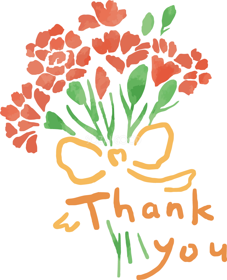 母の日カーネーションロゴ（文字）ThankYouかわいいイラスト無料 フリー88917