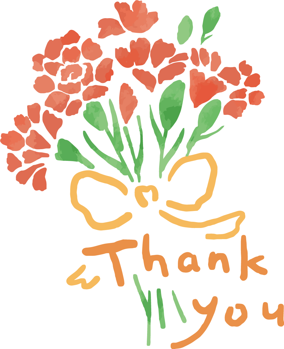 母の日カーネーションロゴ（文字）ThankYouかわいいイラスト無料 フリー88917に写真・文字を入れる
