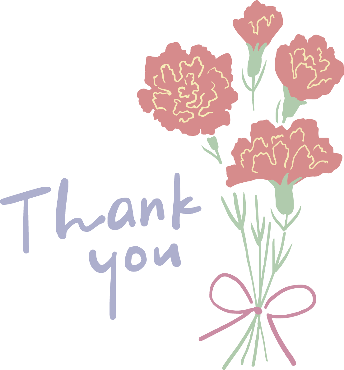 母の日カーネーションロゴ（文字）青 ThankYou かわいいイラスト無料 フリー88922に写真・文字を入れる