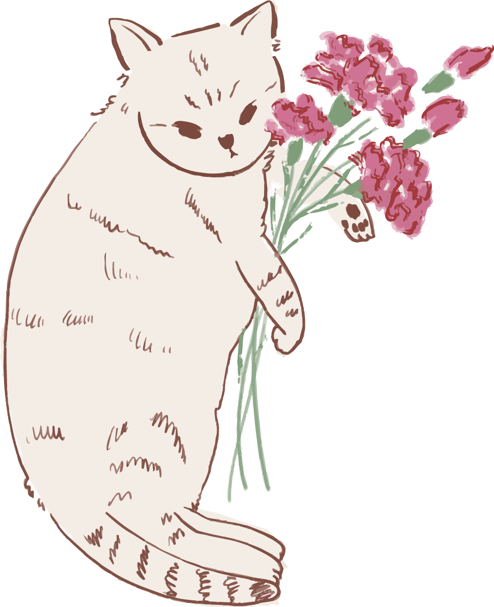 母の日 カーネーション 猫 かわいいイラスト無料 フリー88935に写真・文字を入れる