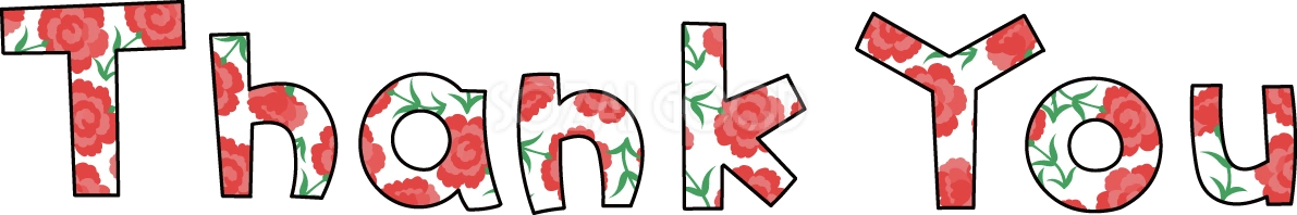 母の日 カーネーション ロゴ(文字) Thank You かわいい イラスト無料 フリー88948