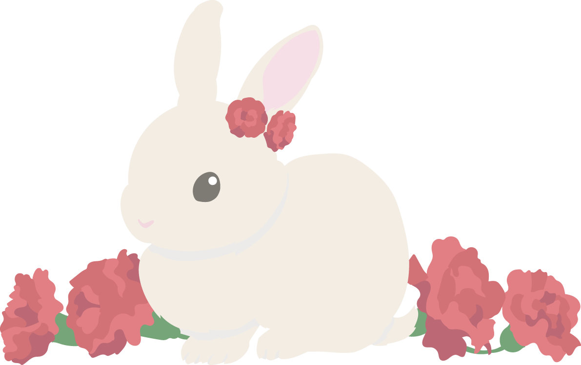 母の日 カーネーション うさぎ かわいい イラスト無料 フリー88954に写真・文字を入れる