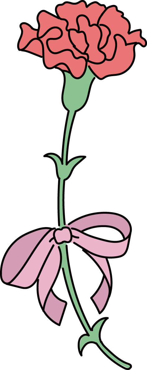 母の日 カーネーション 一輪 かわいい イラスト無料 フリー88965に写真・文字を入れる