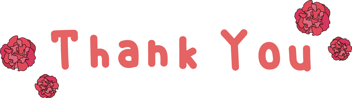 母の日 カーネーション ロゴ(文字) Thank You おしゃれ イラスト無料 フリー88978に写真・文字を入れる