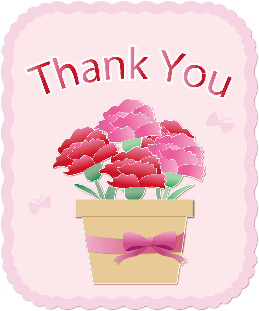 母の日 カーネーション ロゴ（文字）Thank You おしゃれ イラスト無料フリー89020に写真・文字を入れる