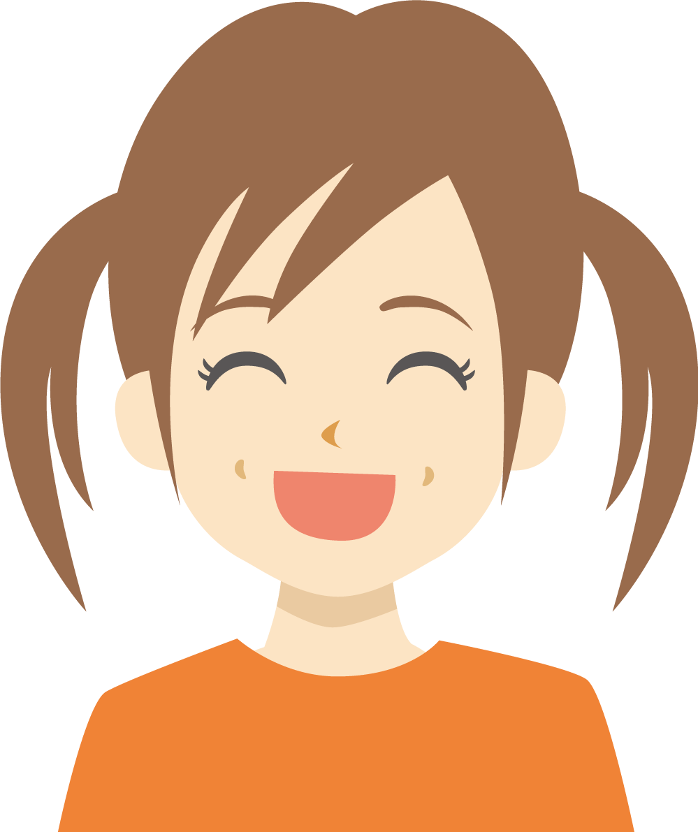 えくぼ 笑顔 女の子 イラスト無料 フリー89065に写真・文字を入れる