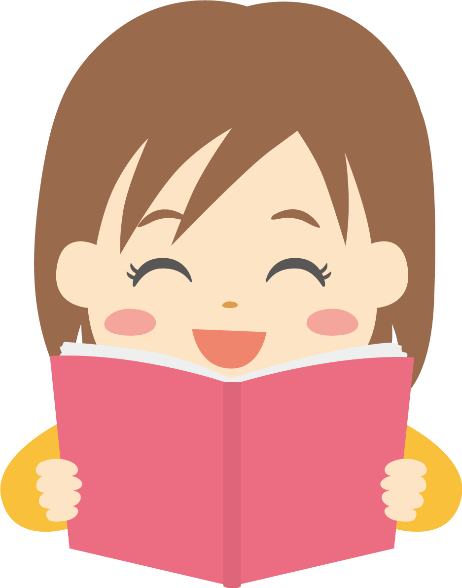 本 女の子 笑顔イラスト無料 フリー89073に写真・文字を入れる