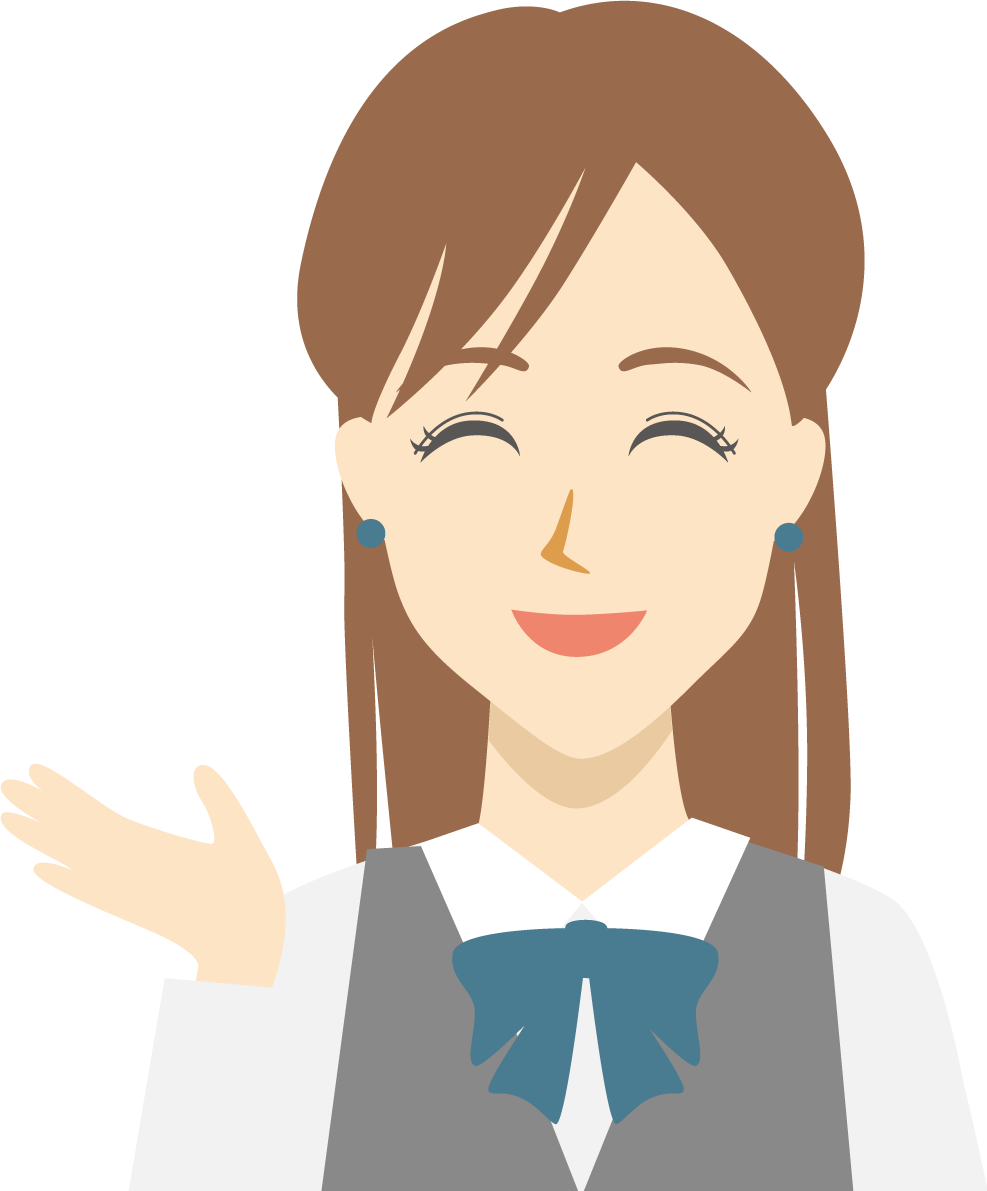 受付 女性 笑顔イラスト無料 フリー89079に写真・文字を入れる