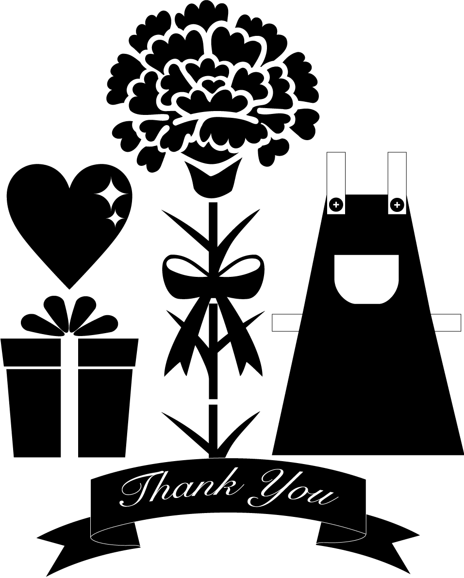 母の日 カーネーション シルエット かわいい イラスト無料 フリー89091に写真・文字を入れる