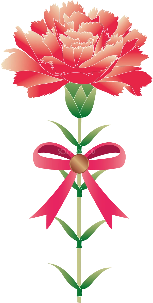 母の日 カーネーション 一輪 かわいい イラスト無料 フリー89111