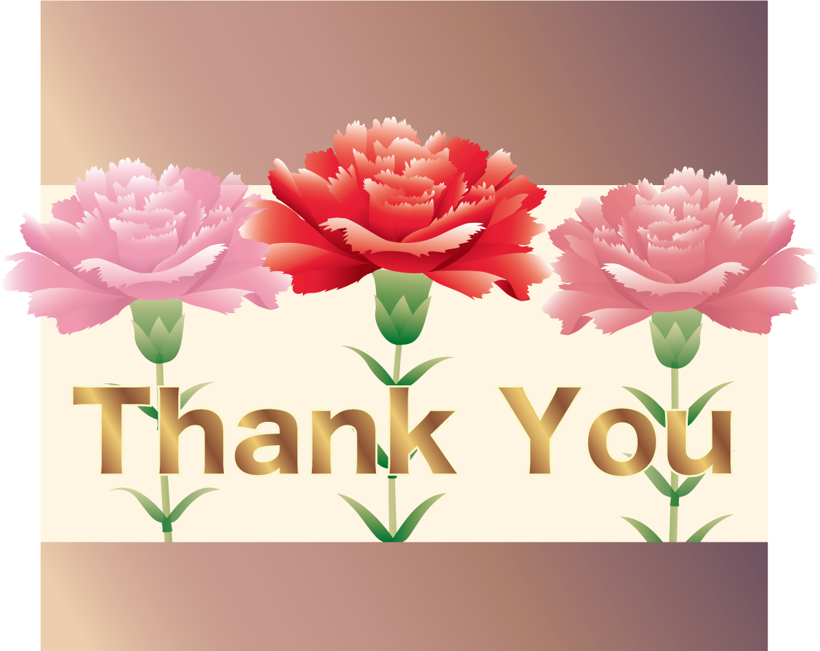 母の日 カーネーション ロゴ Thank You  おしゃれ イラスト無料 フリー89128に写真・文字を入れる